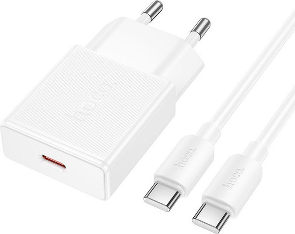 Зарядное устройство сетевое Hoco N72 + кабель Type-C-Type-C - фото
