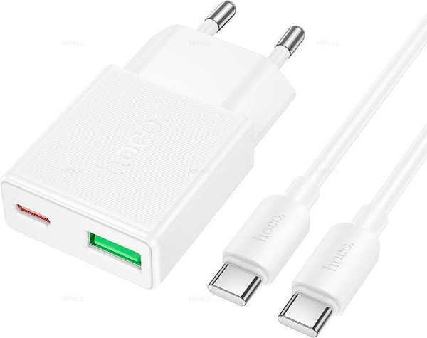 Зарядное устройство сетевое Hoco N73 + кабель Type-C-Type-C - фото