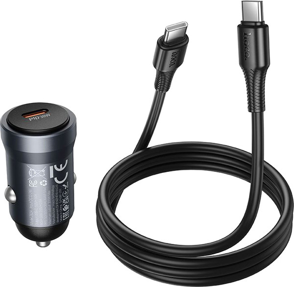 Зарядное устройство автомобильное Hoco Z62A + кабель Type-C-Type-C - фото