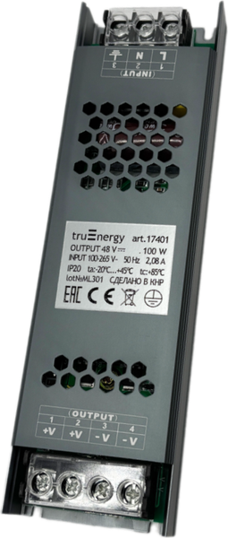Блок питания для светодиодной ленты Truenergy 48V 100W IP20 / 17401 - фото