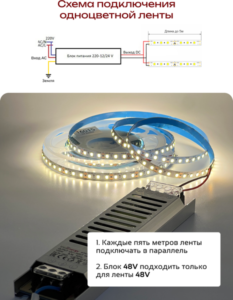 Блок питания для светодиодной ленты Truenergy 48V 400W IP20 / 17404