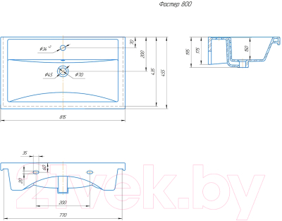 Умывальник Kirovit Фостер 80 (4640021064733)