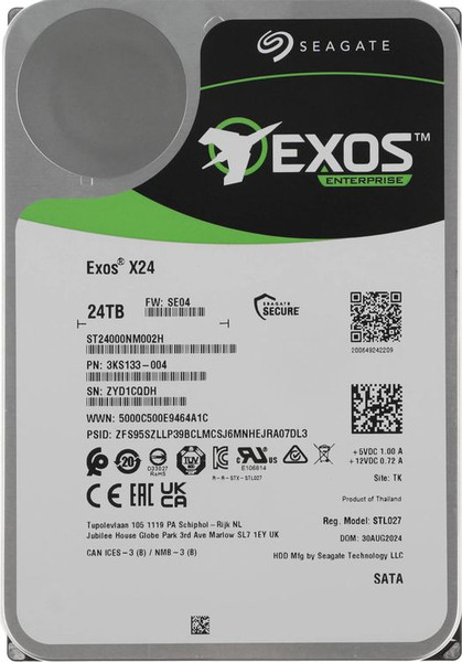 Жесткий диск Seagate Exos X24 24TB (ST24000NM002H) - фото