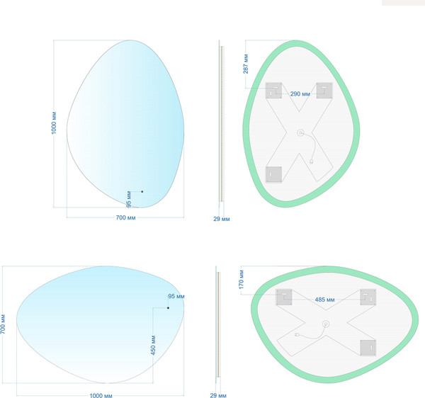 Зеркало Abber Teil AG6502S