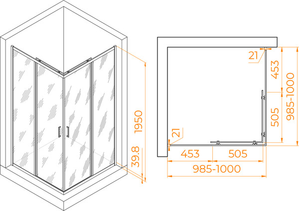 Душевой уголок RGW PA-030 / 350803000-21
