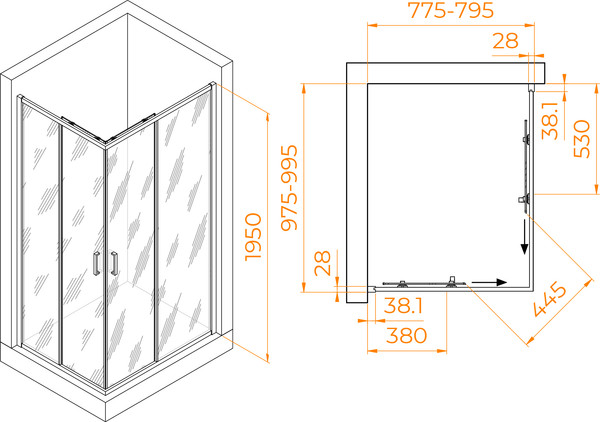 Душевой уголок RGW PA-246B / 030824680-14
