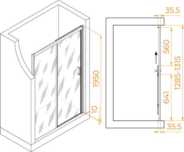Душевая дверь RGW PA-017 R / 350801713-21