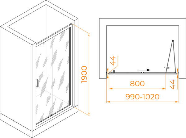 Душевая дверь RGW PA-21 / 06082110-11