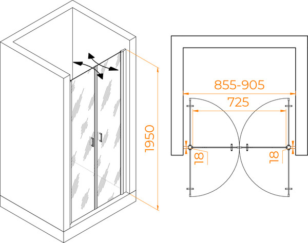 Душевая дверь RGW PA-104B / 060810409-14