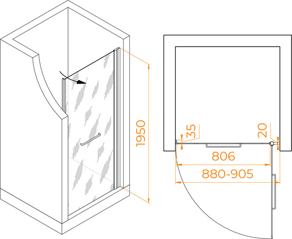 Душевая дверь RGW PA-103 / 020810309-11