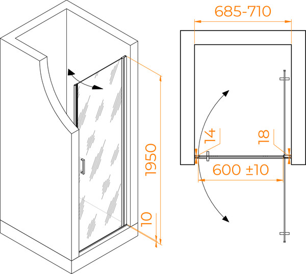 Душевая дверь RGW LE-003Gr / 351200307-110