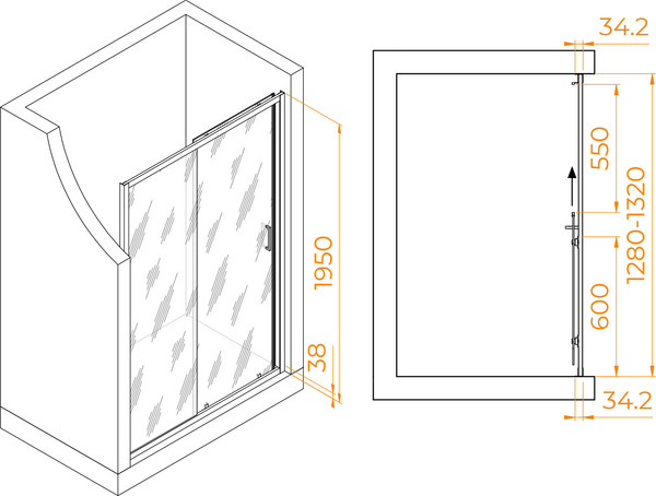 Душевая дверь RGW PA-14Gb / 41081413-016
