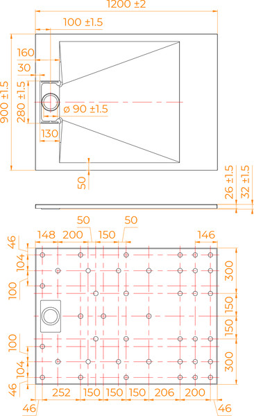 Душевой поддон RGW TUS-W / 553702912-01