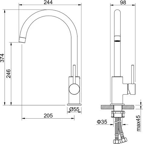 Смеситель Aquatek Европа AQ1382BGM