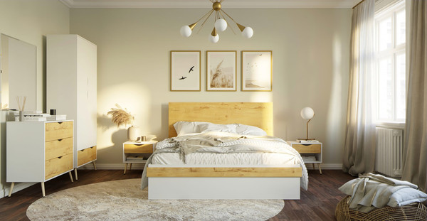 Двуспальная кровать Речицадрев Сканди 160x200 / Р375.04