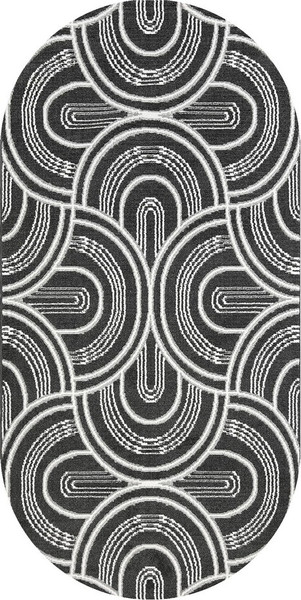 Коврик Safyun Bravo / SN550-GREY-CREAM-OVAL - фото