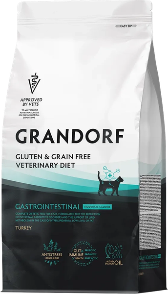 Сухой ветеринарный корм для кошек Grandorf Vet Cat Gastrointestinal. Moderate Calorie - фото