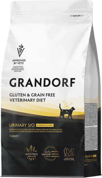 Сухой ветеринарный корм для кошек Grandorf Vet Cat Urinary S/O. Moderate Calorie - фото