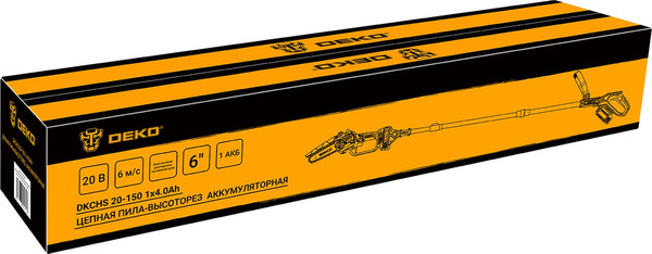 Пила цепная аккумуляторная Deko DKCHS 20-150 / 085-4447