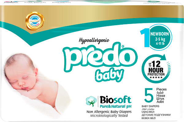 Подгузники детские Predo Baby № 1 2-5кг / BIO-101 - фото