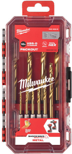 Набор сверл Milwaukee RedHEX HSS-TiN 3-10мм / 4932493865 - фото