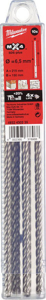 Набор буров Milwaukee SDS+ MX4 6.5x215 / 4932430235 - фото