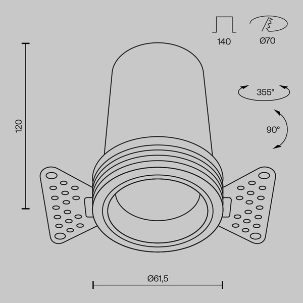 Точечный светильник Maytoni DL125-L12-3K-TRS-B