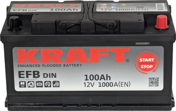 Автомобильный аккумулятор KrafT EFB R+ 1000A / EFB-L5