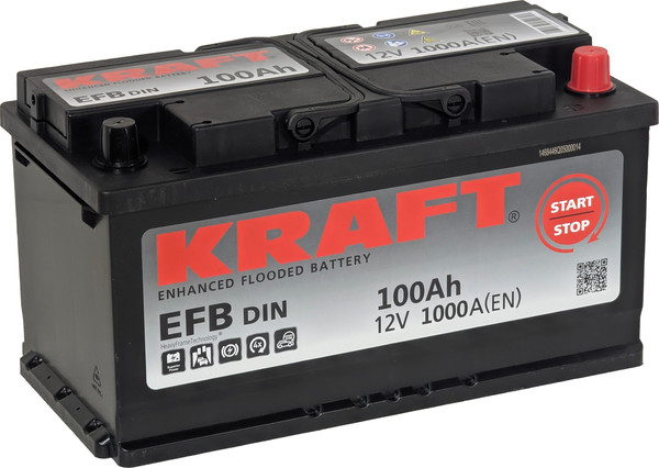 Автомобильный аккумулятор KrafT EFB R+ 1000A / EFB-L5