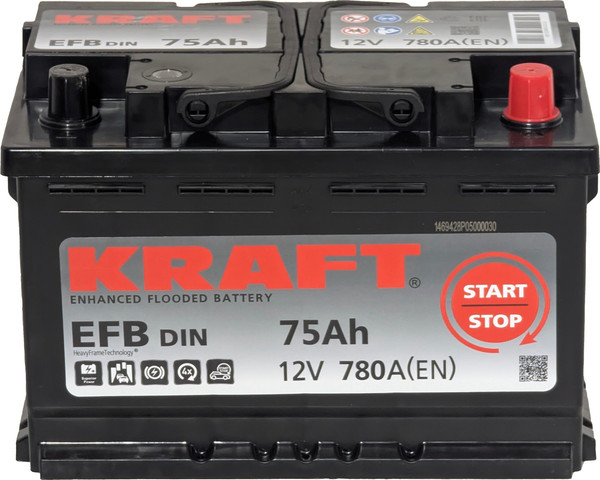 Автомобильный аккумулятор KrafT EFB R+ 780A / EFB-L3.
