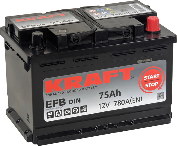 Автомобильный аккумулятор KrafT EFB R+ 780A / EFB-L3.
