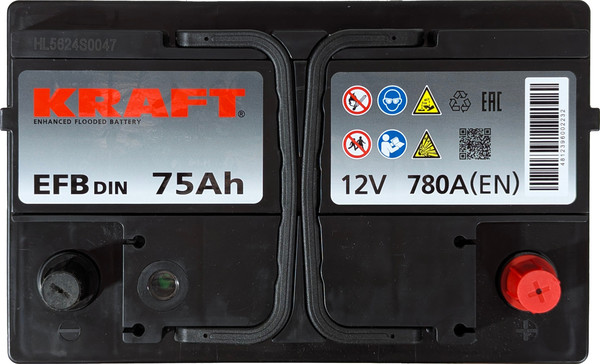 Автомобильный аккумулятор KrafT EFB R+ 780A / EFB-L3.