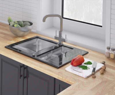 Мойка кухонная ZORG GS 7850-2 (черный)