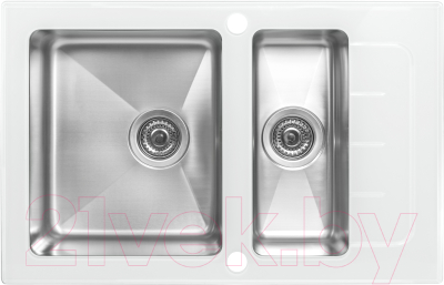 Мойка кухонная ZORG GS 7850-2 (белый) - фото