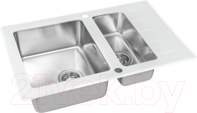 Мойка кухонная ZORG GS 7850-2 (белый)
