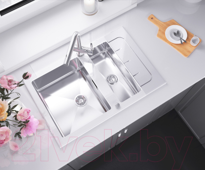 Мойка кухонная ZORG GS 7850-2 (белый)