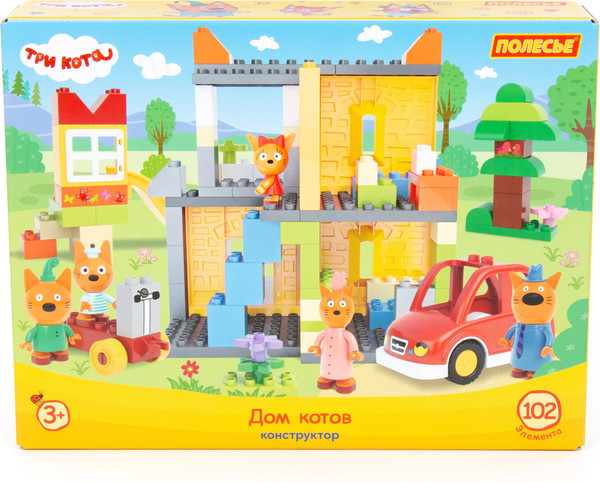 Конструктор Полесье Макси Три кота. Дом котов / 94944