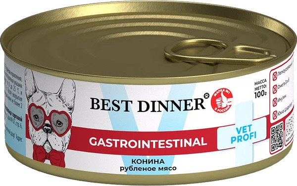 Влажный ветеринарный корм для собак Best Dinner Gastro Intestinal Exclusive Конина - фото