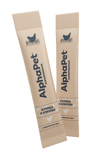 Лакомство для кошек AlphaPet Superpremium Крем с курицей и клюквой / 340000