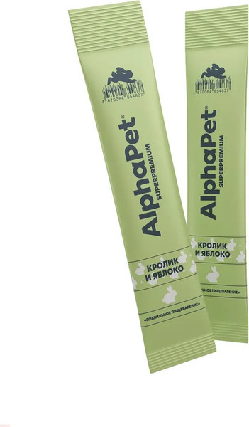 Лакомство для кошек AlphaPet Superpremium Крем с кроликом и яблоком / 340003