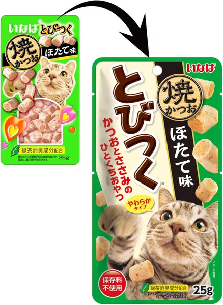 Лакомство для кошек Inaba Тобицуку Якикацуо со вкусом морского гребешка