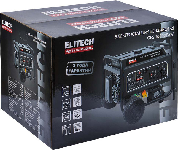 Бензиновый генератор Elitech GES 10000EAW / 204672