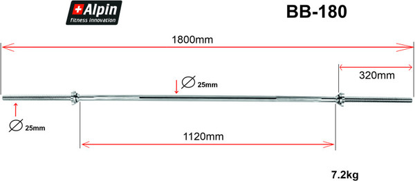 Гриф для штанги Alpin BB-180