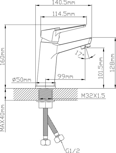Смеситель Econoce D35-A 570 / EC0571BL