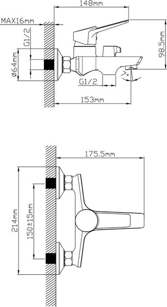 Смеситель Econoce D35-A 570 / EC0573BL