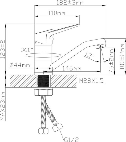Смеситель Econoce D35-A 570 / EC0578BL