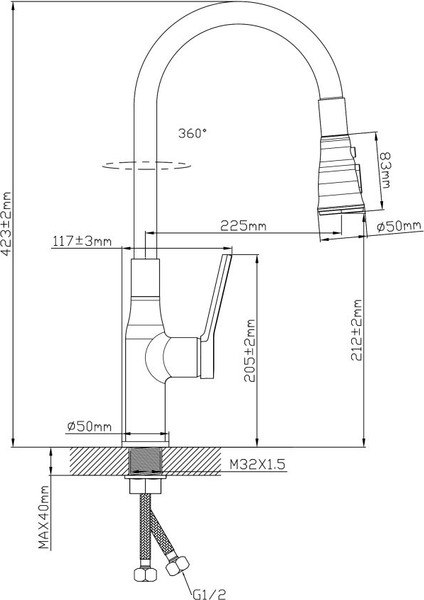 Смеситель Econoce D35 730 / EC0733BL