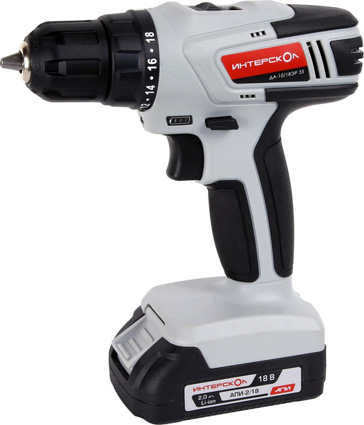 Аккумуляторная дрель-шуруповерт Интерскол ДА-10/18ЭР / 518.2.2.20 - фото