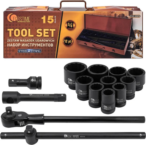 Универсальный набор инструментов Forstime FT-6143-9MPB