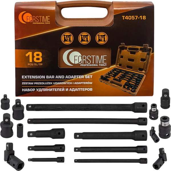 Набор удлинителей слесарных Forstime И адаптеров FT-T4057-18 - фото